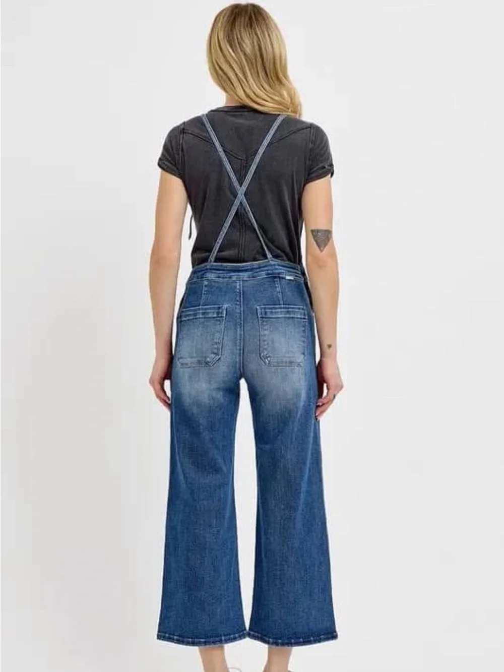 Risen cropped Denim Wide-Leg Overalls - NWT - Picture 2 of 13